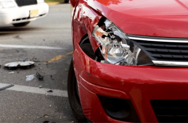 Damaged car after a collision