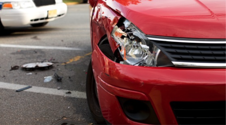 Damaged car after a collision